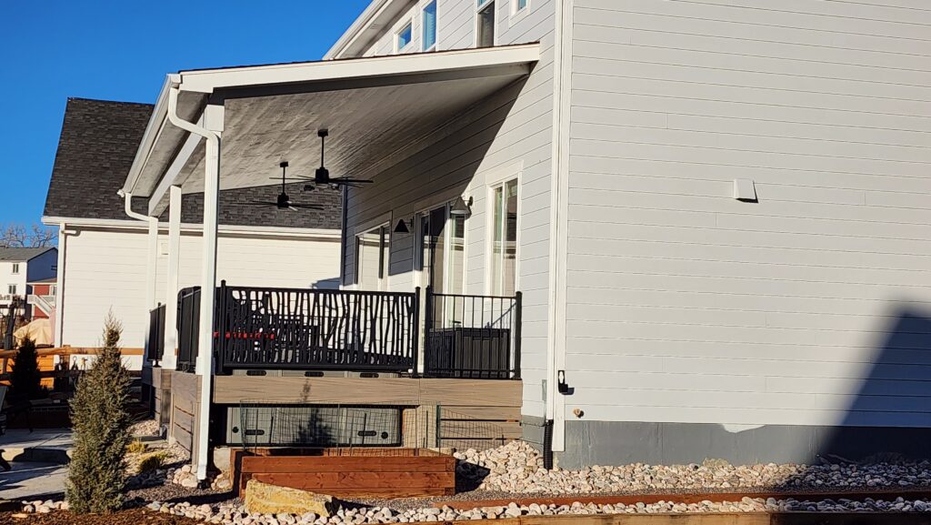Side view of a house in a newly renovated sadar deck